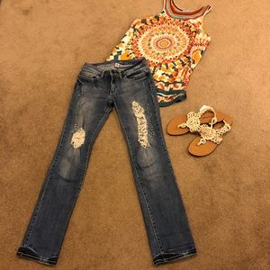 ❤️KENNETH COLE NEW YORK DESTROYED JEANS SZ 25